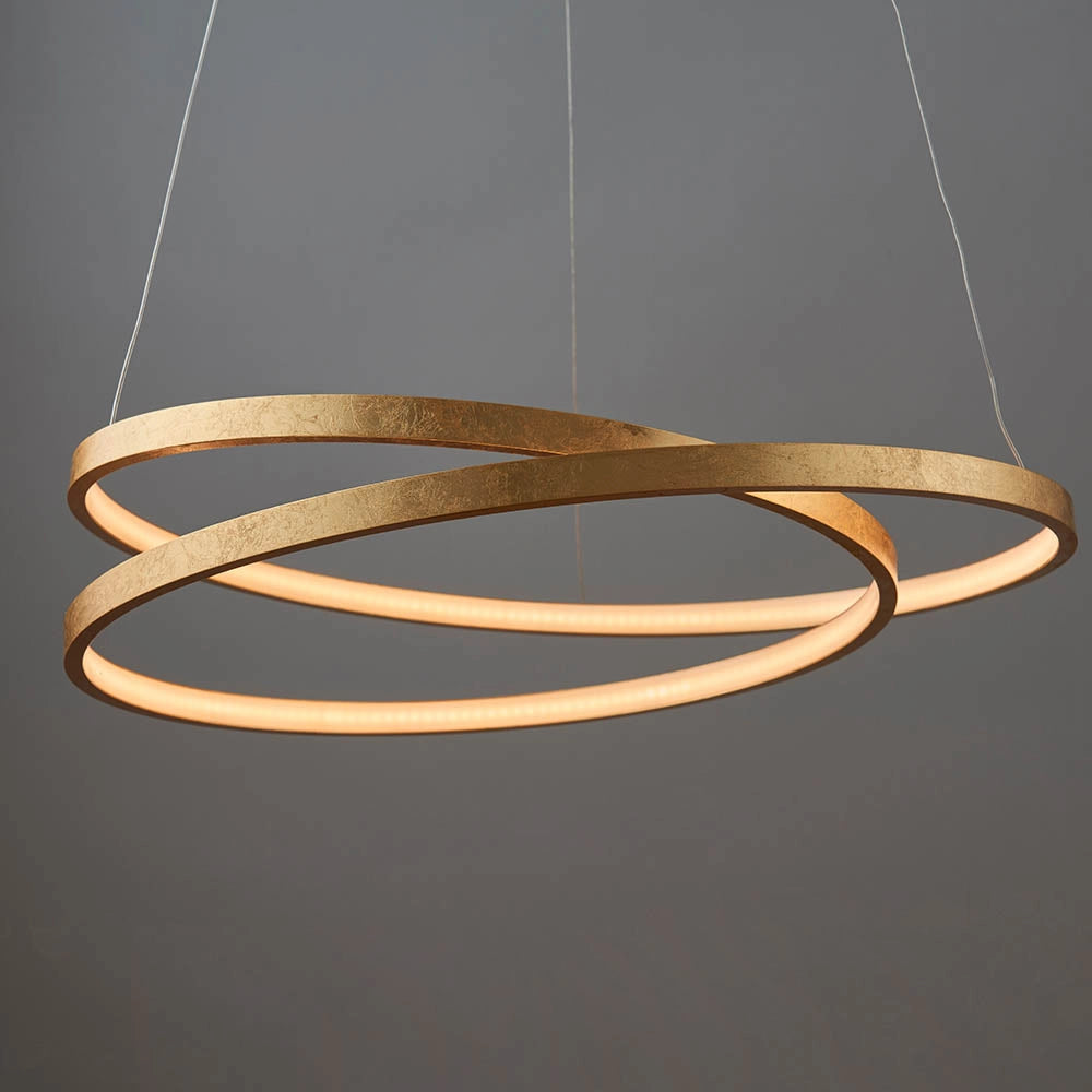 Lampadario LED moderno oro doppio anello 31,5W Endon