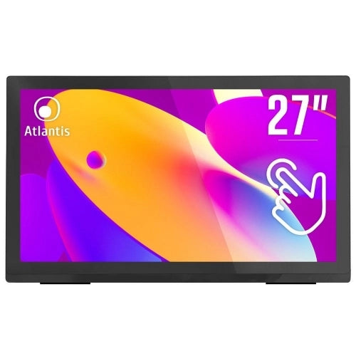 Monitor atlantis touch led 27 wide a05-t27a-vhdm 1920x1080 8ms 1000:1 2x2w mm vga hdmi dp 10 tocchi vesa