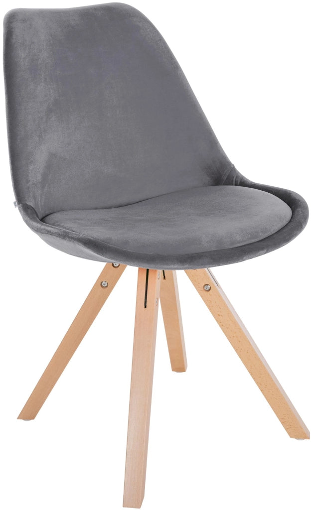 Sedia Sofia Velvet grigio,natura (quadrato)