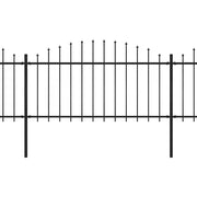 Recinzione da Giardino con Punta a Lancia in Acciaio 359x150 cm Nero 277731