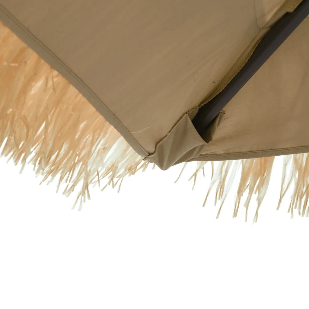 Ombrello | Parasolne Giardino LED e Palo in Acciaio Marrone 223x223x213cm