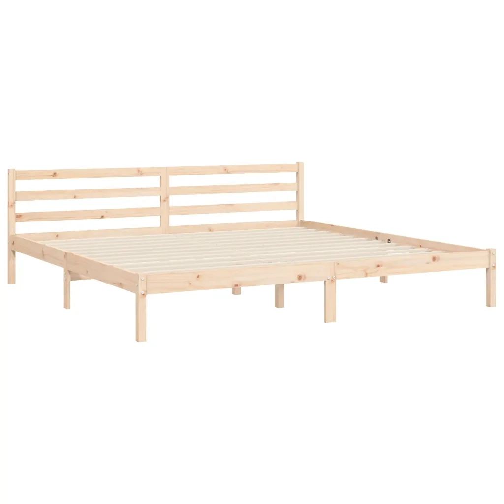 Giroletto con Testiera-Struttura Letto con testiera 200x200 cm in Legno Massello 634908
