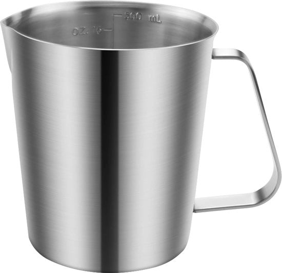 Bicchiere di misura in acciaio inossidabile 16 oz/500 ml, bicchieri di misura con marcatura per latte, bicchiere di miscela in acciaio inossidabile per espresso, bicchiere di misura per caffè latte cappuccino in cucina