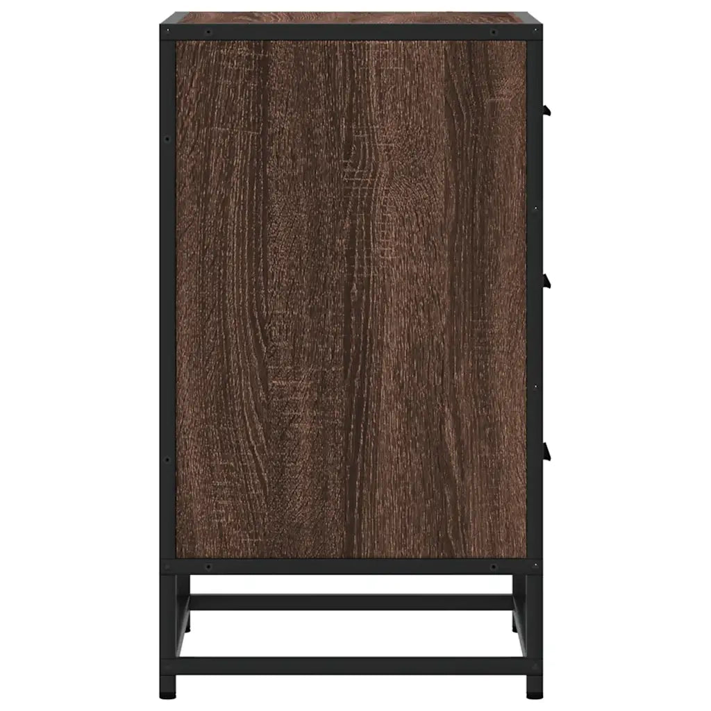 Comodino Rovere Marrone 40x34,5x60cm Legno Multistrato Metallo 848723