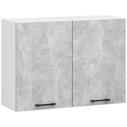 Mobile da cucina pensile sistema AKORD OLIWIA Bianco 80 cm 2 ante inserto frontale Cemento 80x30x58 cm