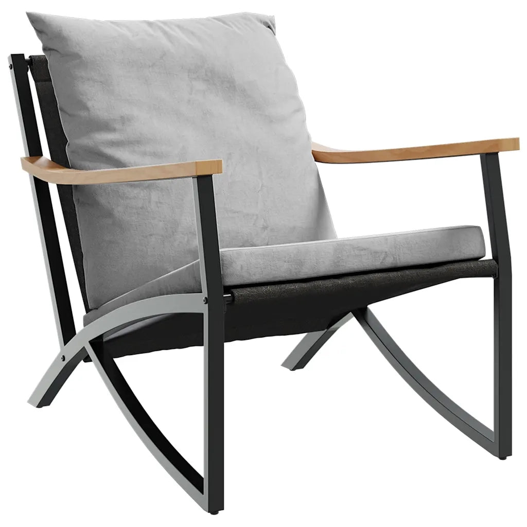 Set Mobili da Balcone 5 pz con Cuscini Nero in Acciaio