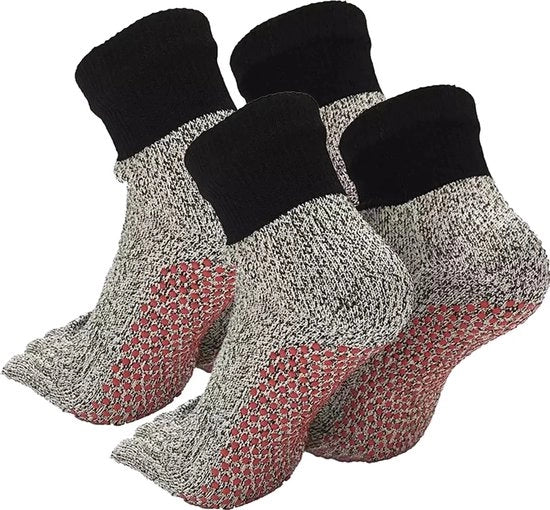 Due paia di calzettoni per fuori, adatti per attività all'aperto, spiaggia, campeggio, escursioni, arrampicate su roccia, con cinque dita, resistente ai tagli, unisex, suola antiscivolo in silicio.