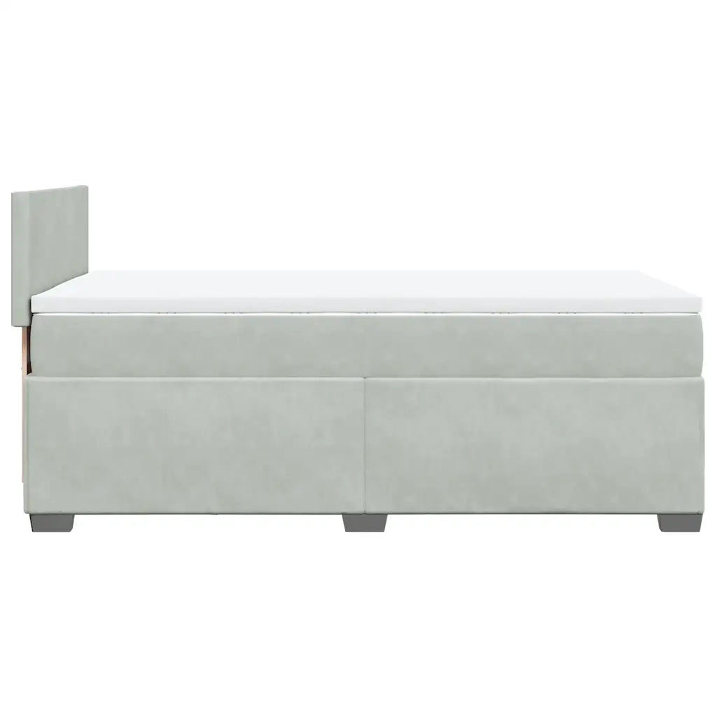 Giroletto a Molle con Materasso Grigio Chiaro 90x190 cm Velluto 3288480