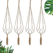 Hanger per piante 90 cm - 4 pezzi - Macramé - Juta - Vaso penzante per piante - Sostenibile e lavabile