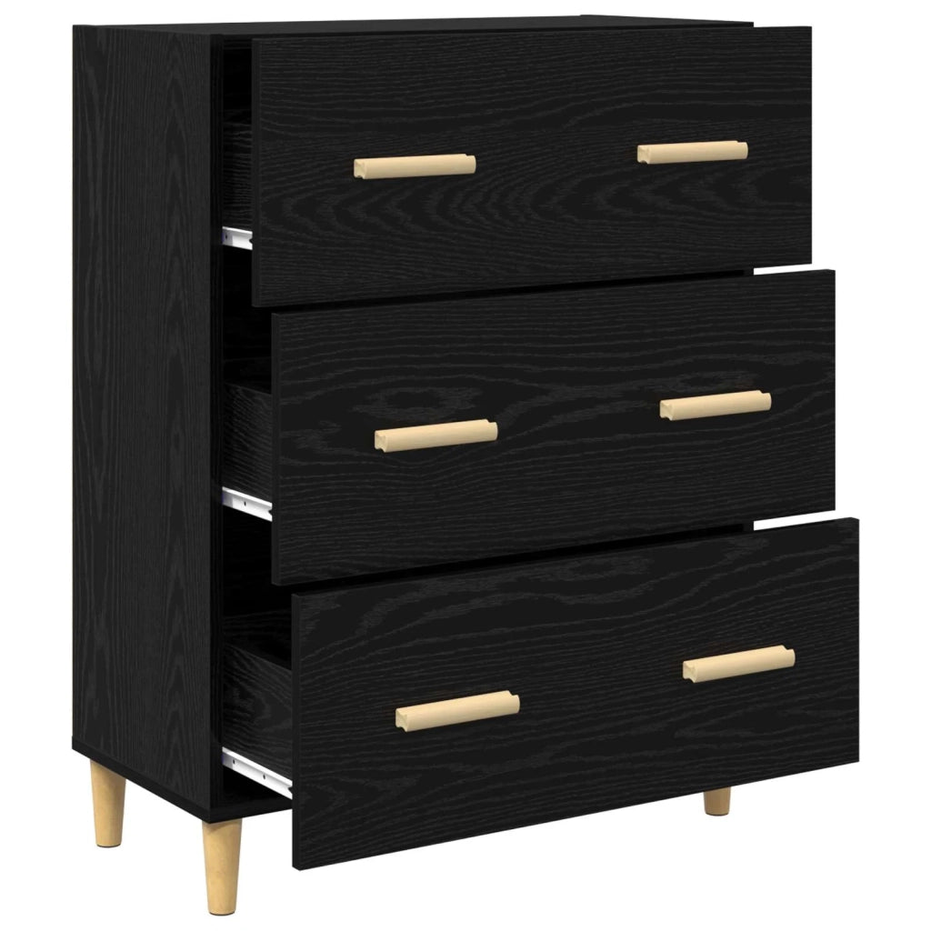 Credenza Rovere Nero 69,5 x 34 x 90 cm Legno multistrato 880636