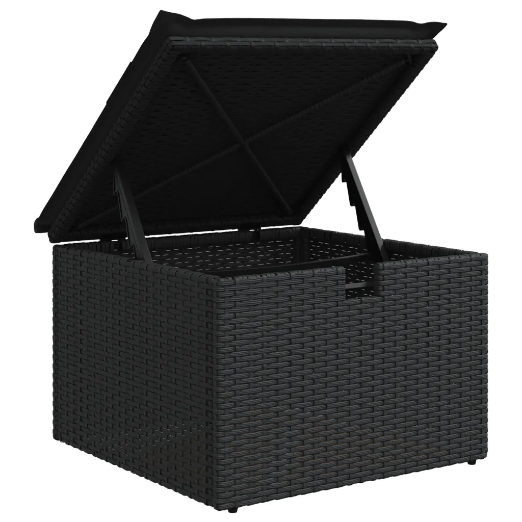 Set Divano da Giardino 6 pz con Cuscini Nero in Polyrattan 3275125