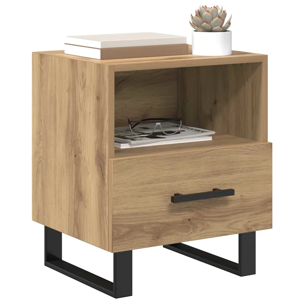 Comodino | Armadio da Notte | Mobiletto da notte Rovere artigianale 40 x 35 x 47,5 cm