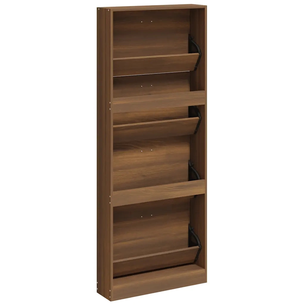 Scarpiera Rovere Marrone 59x17x150 cm in Legno Multistrato 342525
