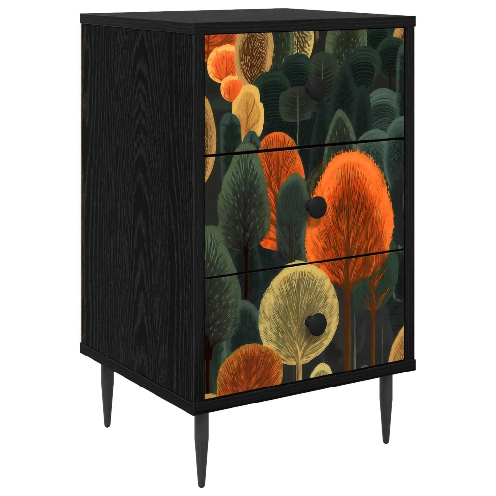 Armadio da Notte ZAANDAM Rovere Nero 36 x 33 x 61 cm 8007331