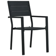 Sedie da Giardino 2 pz Nere in HDPE Aspetto Legno 47885