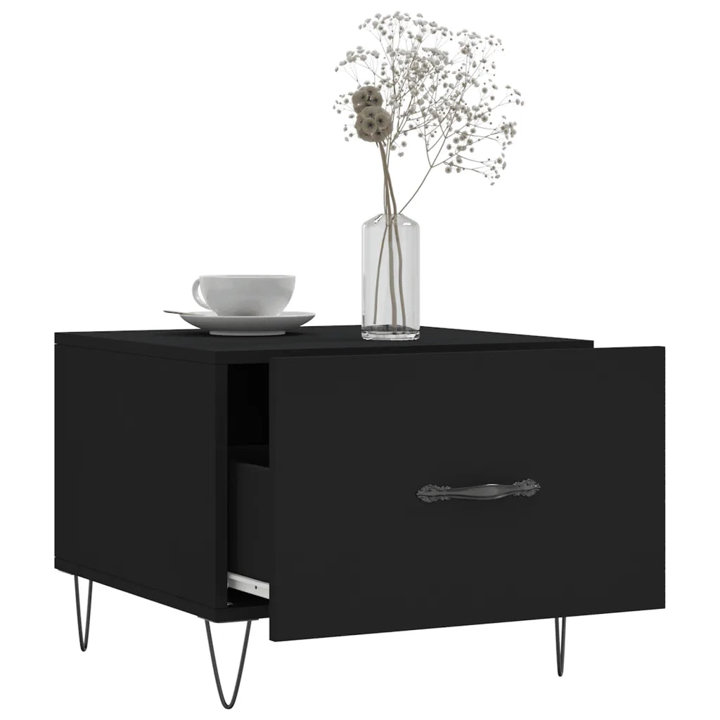 Tavolino da Salotto Nero 50x50x40 cm in Legno Multistrato 829382