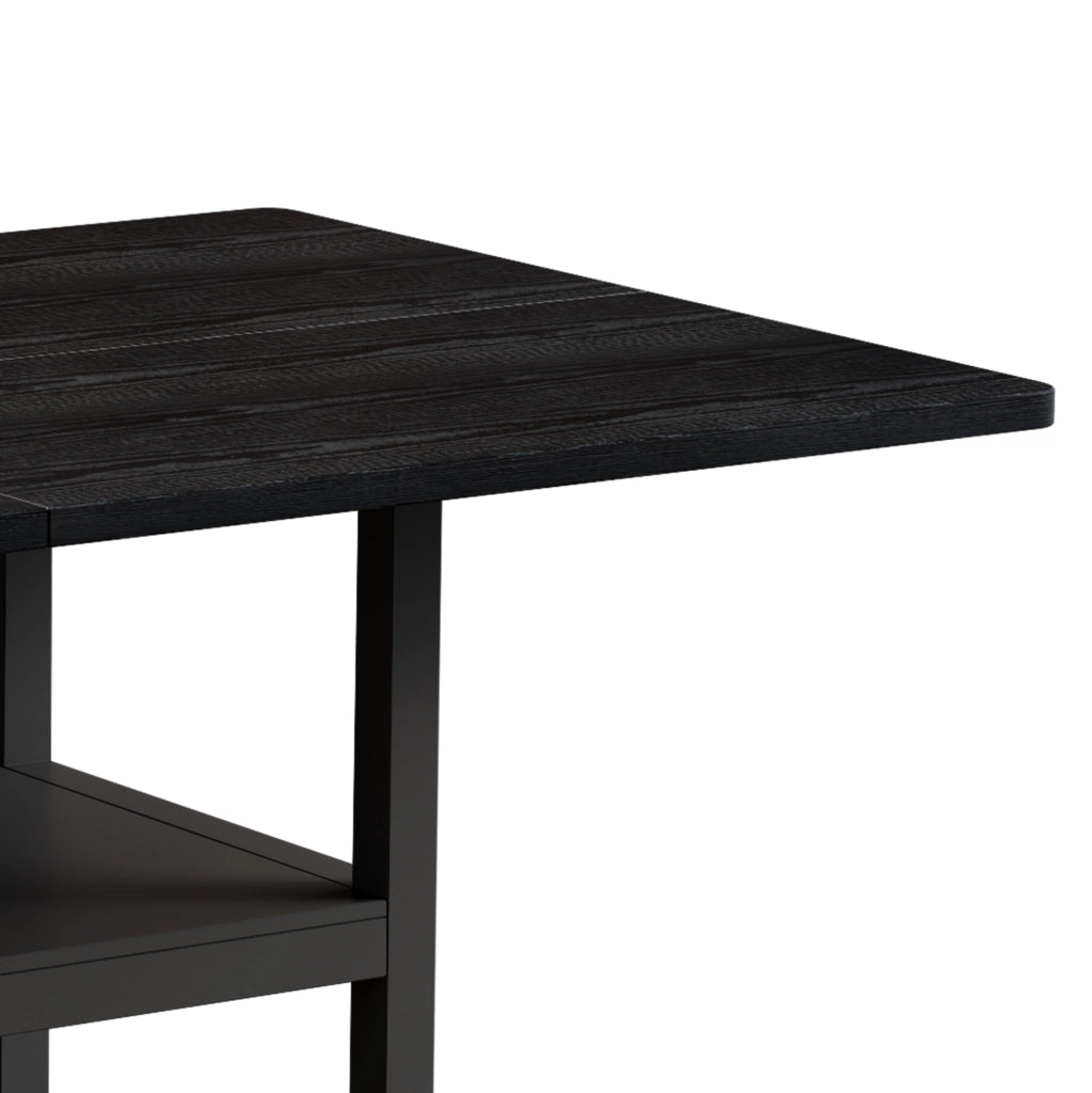 Tavolo da pranzo 160x90x76 cm con ripiano integrato in MDF e metallo nero
