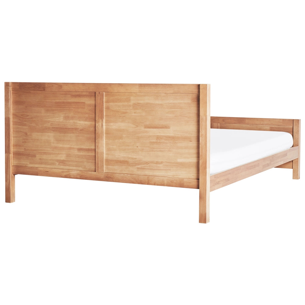 Letto Matrimoniale con Testiera Struttura a Doghe in marrone chiaro 180 x 200 cm stile moderno
