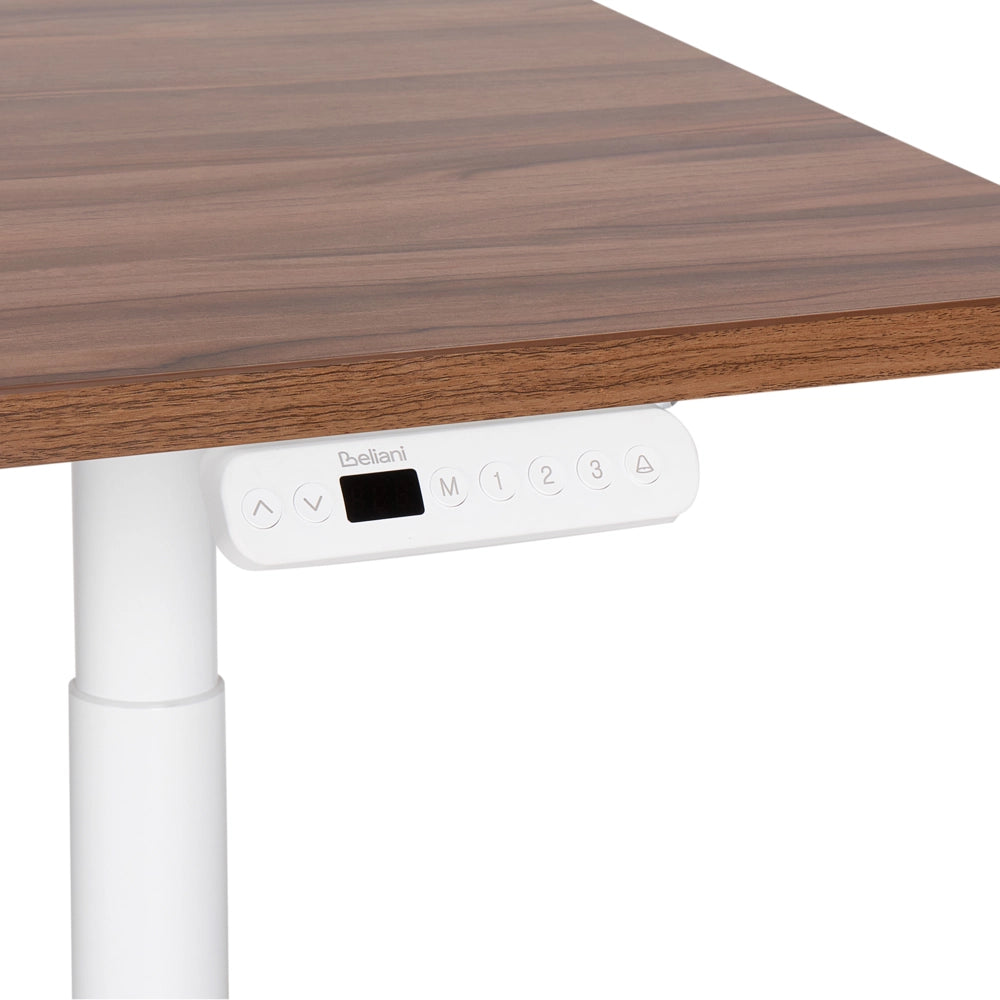 Scrivania regolabile in altezza elettricamente marrone scuro e bianco 120 x 72 cm Struttura in acciaio verniciato a polvere