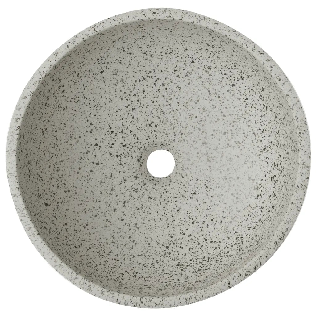 Lavabo da Appoggio Grigio Rotondo Φ41x14 cm Ceramica 155059