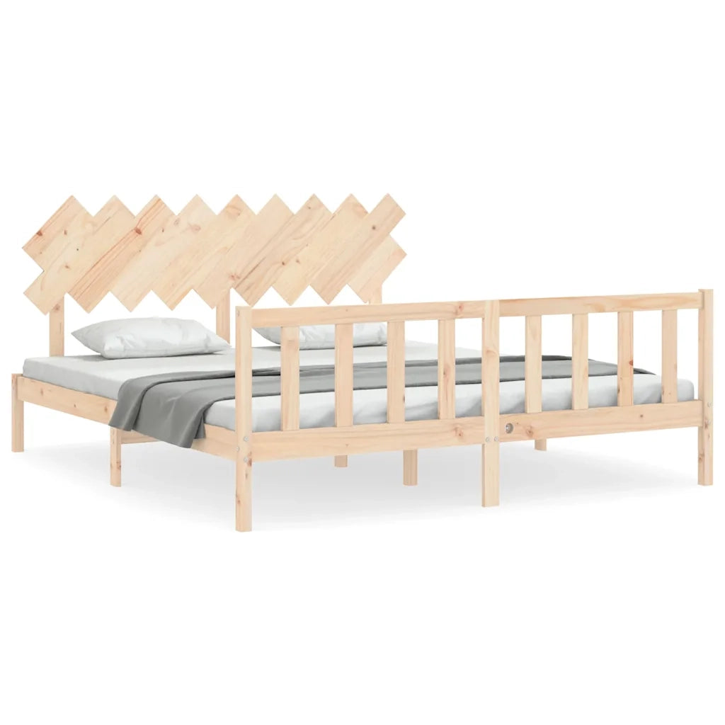 Giroletto con Testiera Super King Size in Legno Massello 3193481