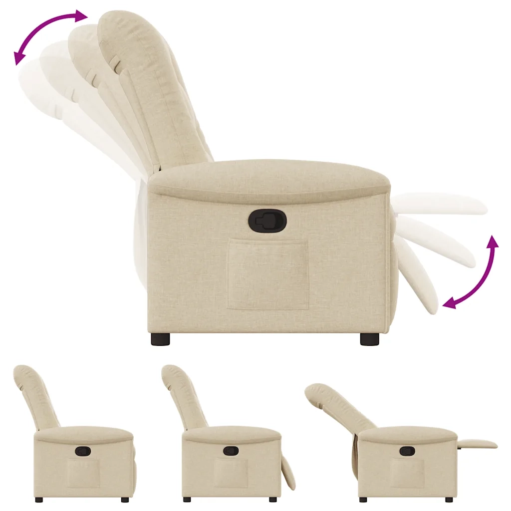 Poltrona Reclinabile in Tessuto Crema 4015624