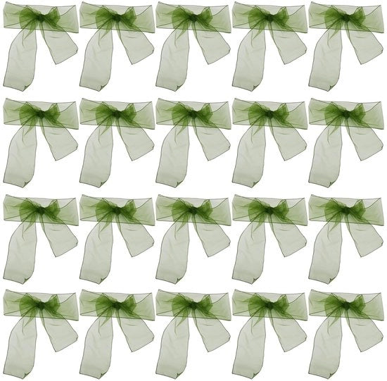 Decorazioni per sedie - 20 pezzi - Autoadesivi - Organza - Lusso - Duraturo - Installazione semplice - Decorazione per sedie