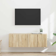 Mobile TV da parete 2 pz-Set di 2 Mobile TV a Muro-Credenza TV Rovere Sonoma 59,5 x 31 x 40 cm