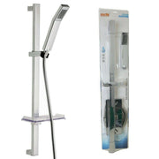 Trade Shop - Asta Saliscendi Cromata Colonna Doccetta Con Saliscendi Portasapone 69136 -        2