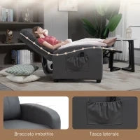 Poltrona Relax Massaggiante con Telecomando e 8 Programmi, Reclinazione e Poggiapiedi, 68x88x98cm, Grigio