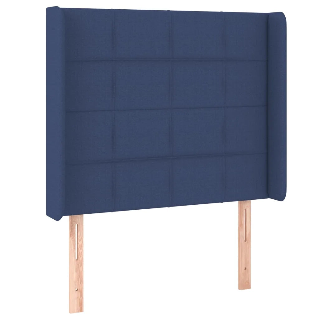 Testiera ad Orecchio-Testata con Orecchie Blu 103x16x118/128 cm in Tessuto 142143
