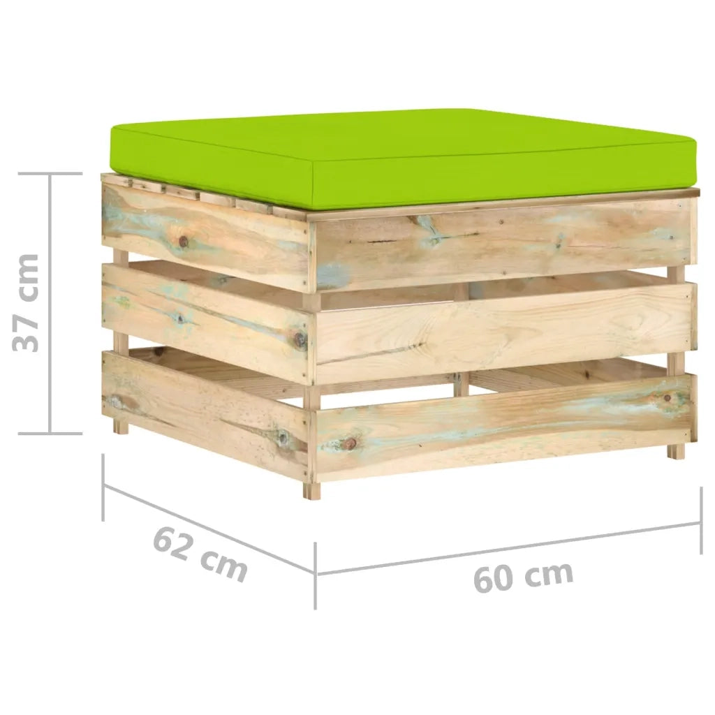 Set Divani da Giardino con Cuscini 2 pz Legno Impregnato Verde cod mxl 43489