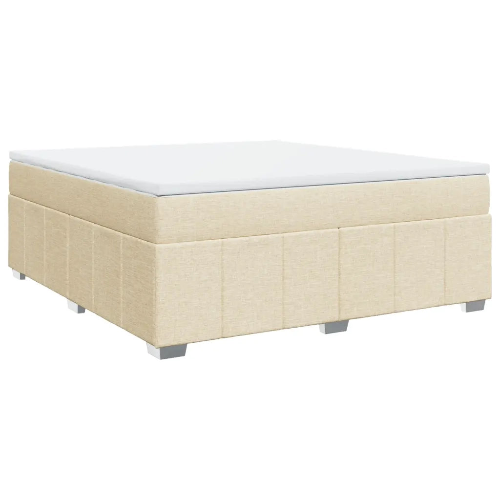Giroletto a Molle con Materasso Crema 180x200 cm in Tessuto