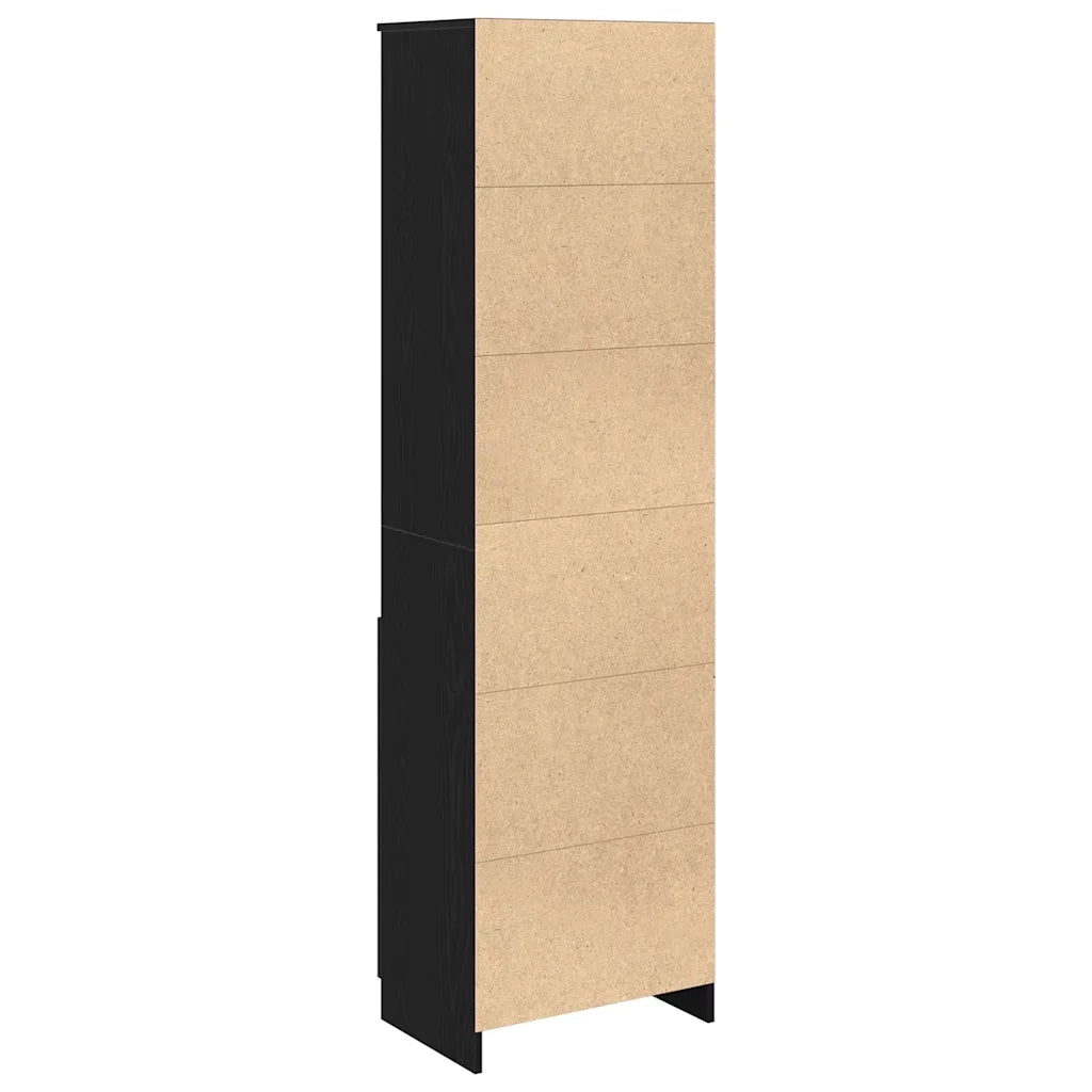 Credenza Rovere Nero 50x35x180 cm in Legno Multistrato 3328463
