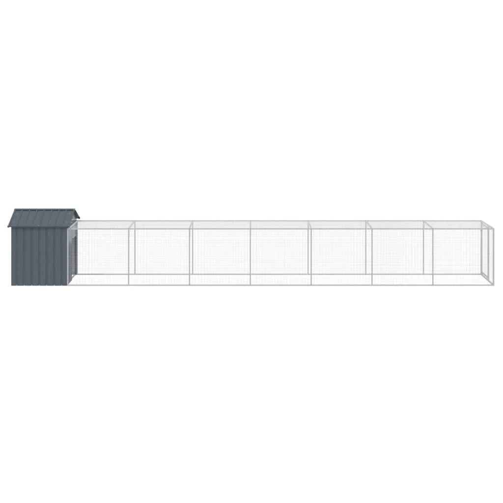 Recinto per pollaio con recinto per galline 117 x 813 x 123 cm in acciaio zincato antracite 02_0043949