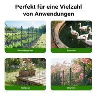 Recinzione giardino, set con 5 elementi verdi con bordo curvo, recinzione in rete metallica 770 x 8 x 640 mm, recinto a innesto di facile montaggio