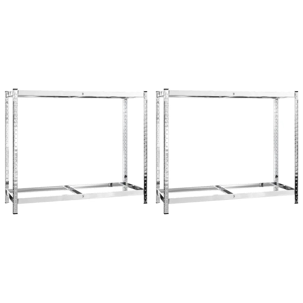 Portapneumatici a 2 Livelli 2pz Argento 110x40x110cm in Acciaio 152892