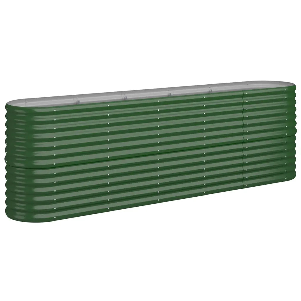 Fioriere | Cassetta per fiori | Letto Giardino Acciaio Zincato 224x40x68 cm Verde