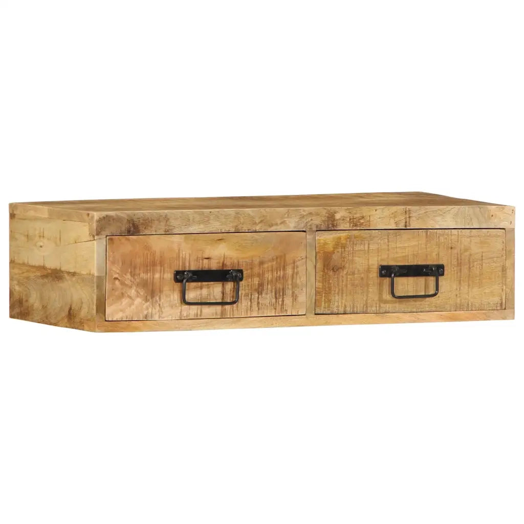Mobile TV a Parete 80x30x19 cm Legno Grezzo Massello di Mango 4017461