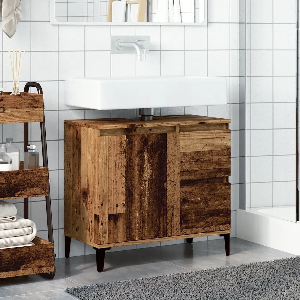 Mobile SottoLavabo | Armadio Lavabo Legno Antico 65x33x60 cm in Truciolato
