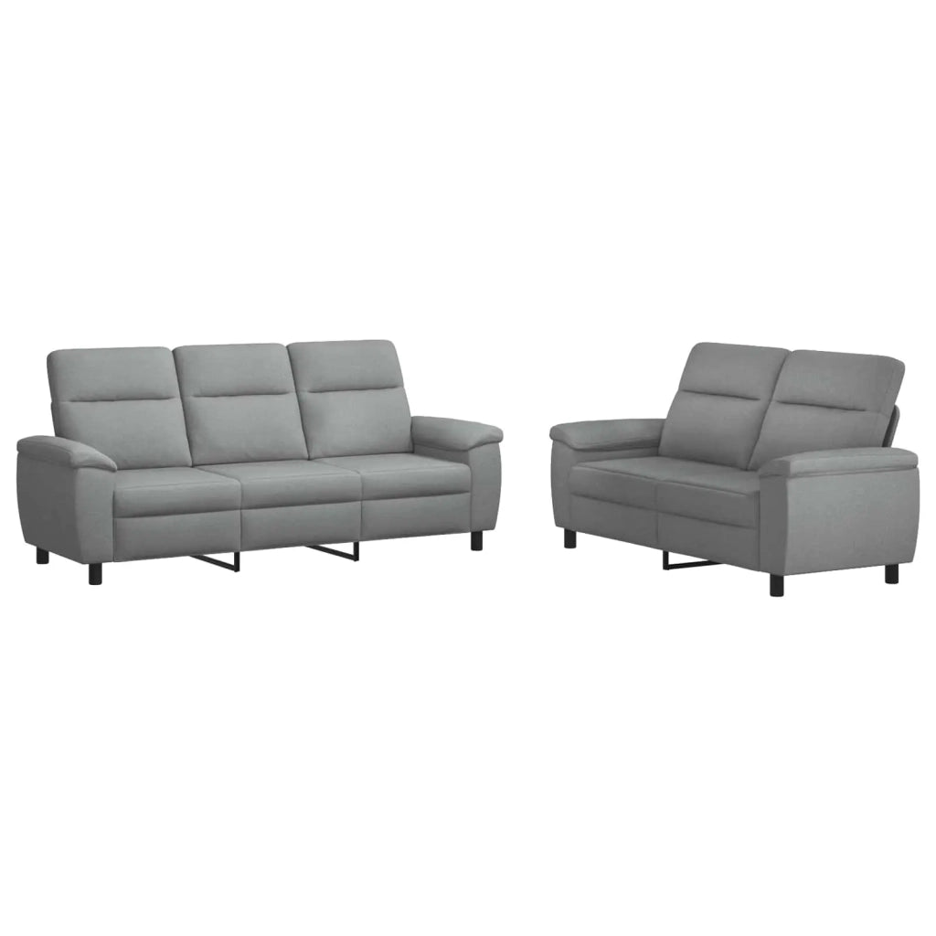 Set di divani 2 pcs Grigio Chiaro Tessuto 3430712