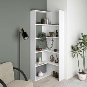 Libreria 72x22x200 cm Wish estensibile angolare bianca