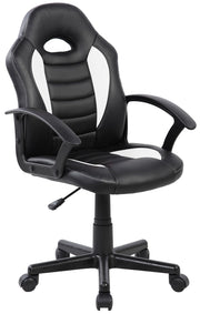 Sedia da Gaming Ergonomica per Bambini 55x56x99,5 cm in Similpelle Nera e Bianca