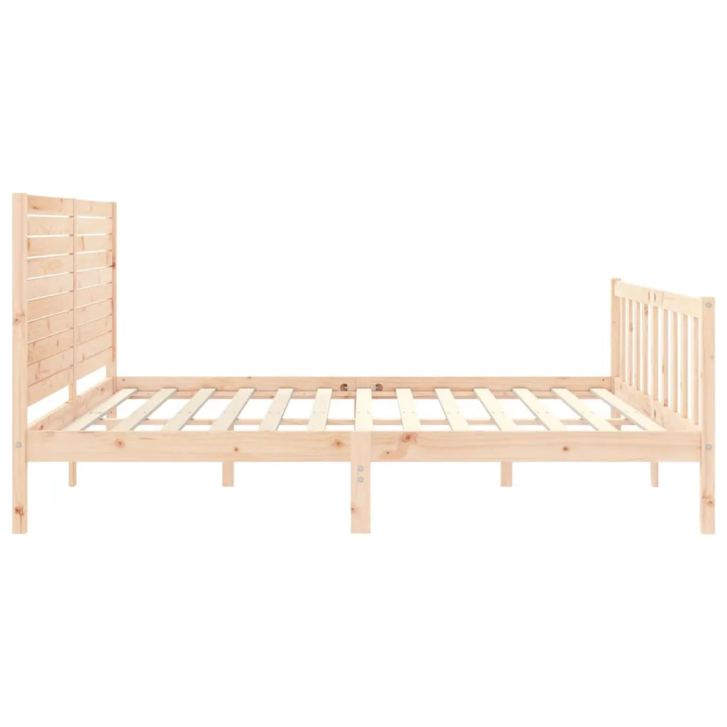 Giroletto senza Materasso-Struttura Letto 200x200 cm in Legno Massello di Pino 617130