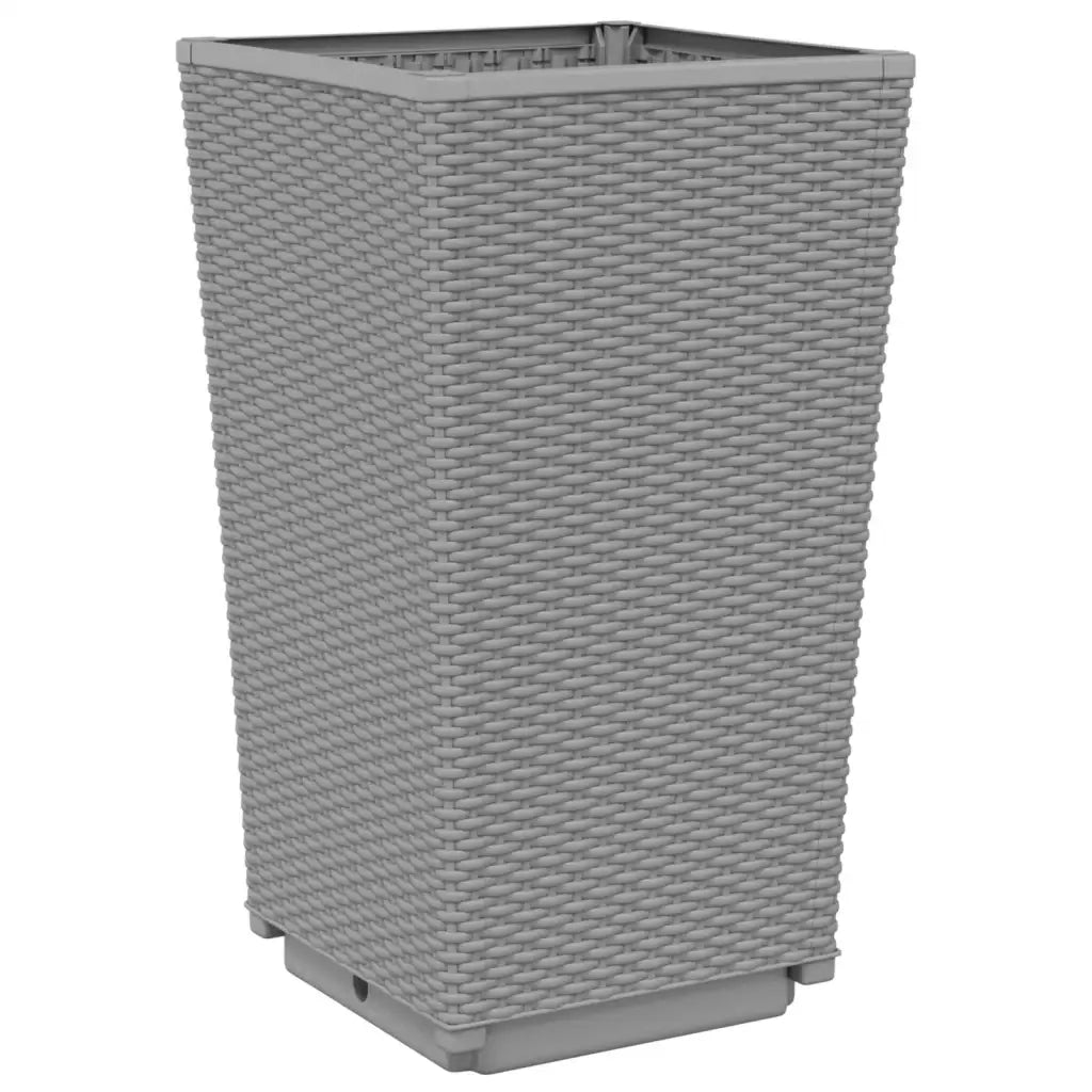 Fioriere da Giardino 2 pz Grigio Chiaro 32,5x32,5x57 cm in PP 367847