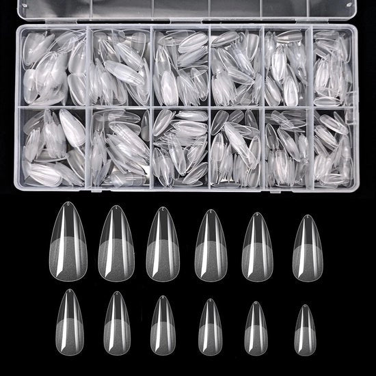Nageltips 600x Amandelvorm Transparanti Volta Dekking Kunstnagels DIY Verlenging 12 Misure