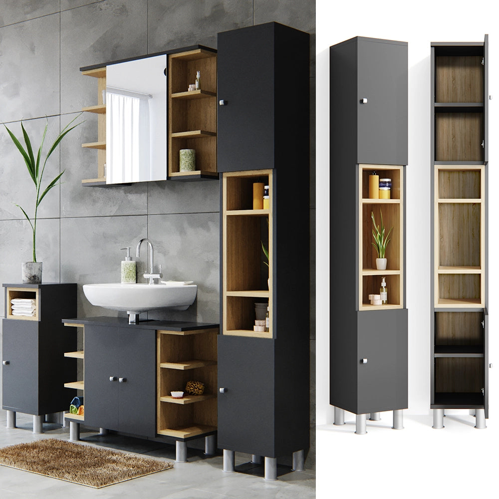 Vicco Mobile bagno alto Antracite 30 x 190 cm
