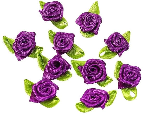 Mini fiori di artigianato - Fiori di alta qualità in poliestere - Viola - Capolinea per decorazione - Adatto per progetti DIY - Modello non specificato