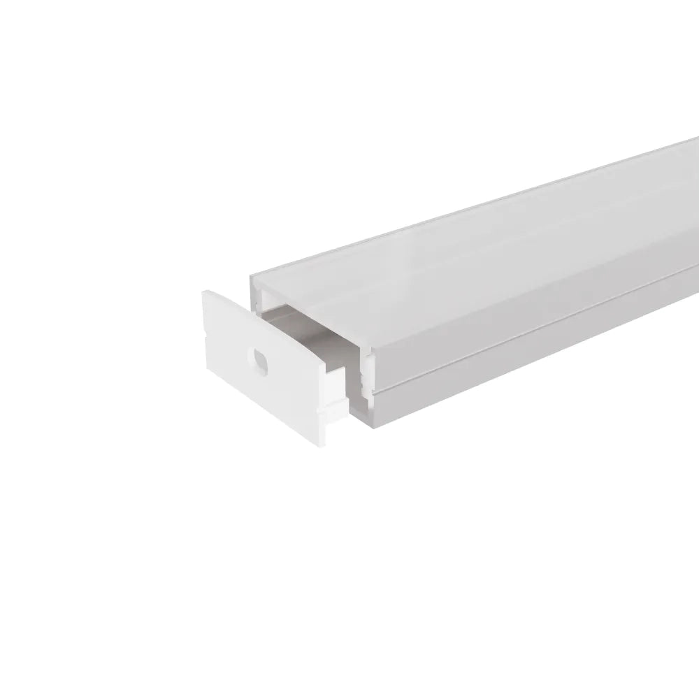 Profilo slim in alluminio bianco 1mt per doppia striscia led