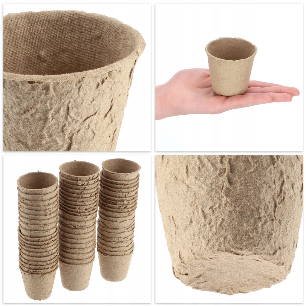 Vasi per semina biodegradabili in torba KADAX per piantine, 6,7x6 cm, 60 pezzi
